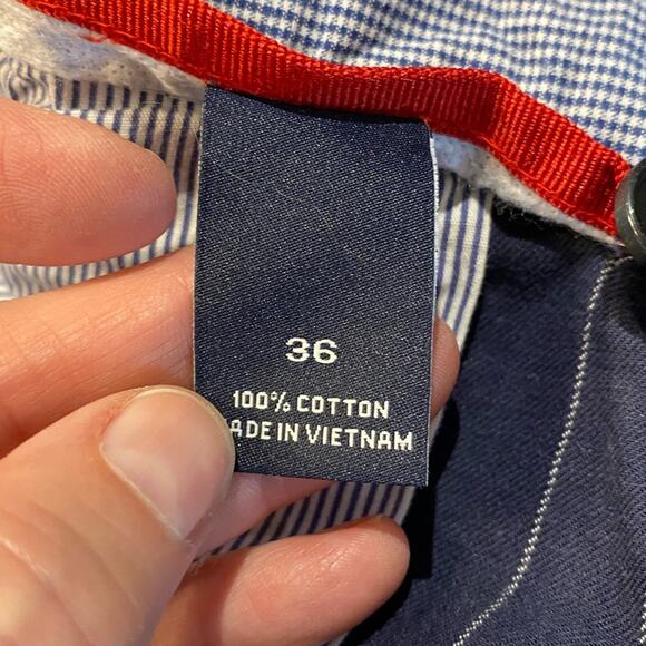 Daniel Cremieux Mens Size 36 Navy Pinstripe Newport Cotton Shorts. - Picture 3 of 5